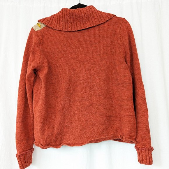 Vintage Autumn Embroidered Fall Harvest Orange Sweater Size Medium - Picture 14 of 14